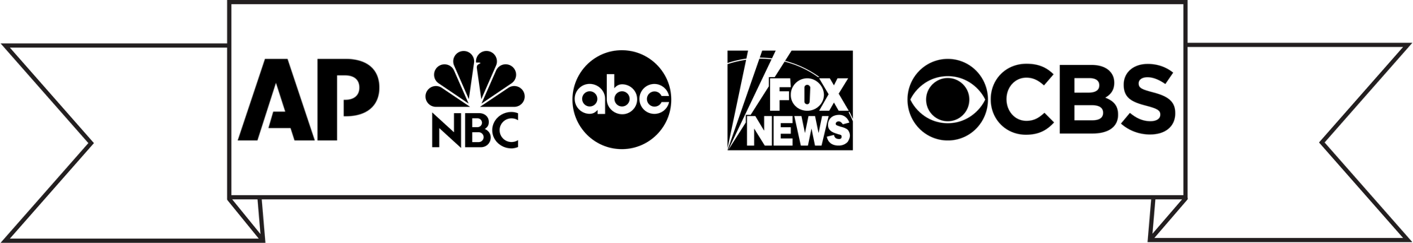 As seen on AP, NBC, ABC, FOX News, and CBS